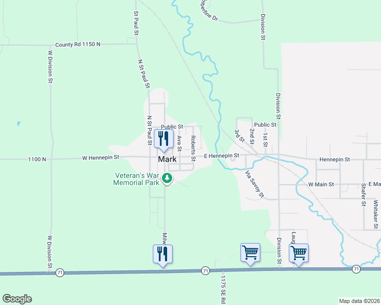 map of restaurants, bars, coffee shops, grocery stores, and more near 214 East Hennepin Street in Mark