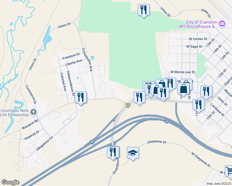 map of restaurants, bars, coffee shops, grocery stores, and more near 101 Westview Court in Evanston
