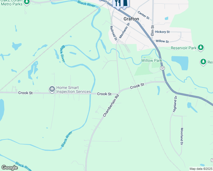 map of restaurants, bars, coffee shops, grocery stores, and more near 814 Mechanic St in Grafton