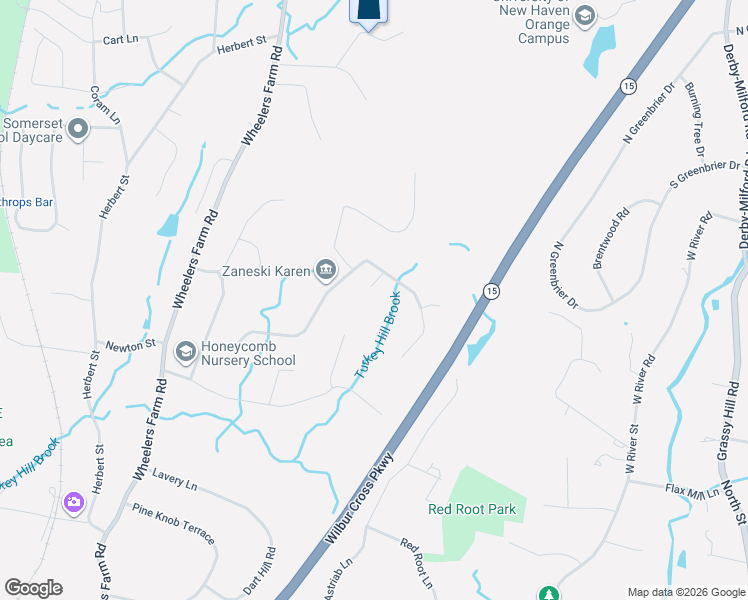 map of restaurants, bars, coffee shops, grocery stores, and more near 20 Westminster Court in Milford