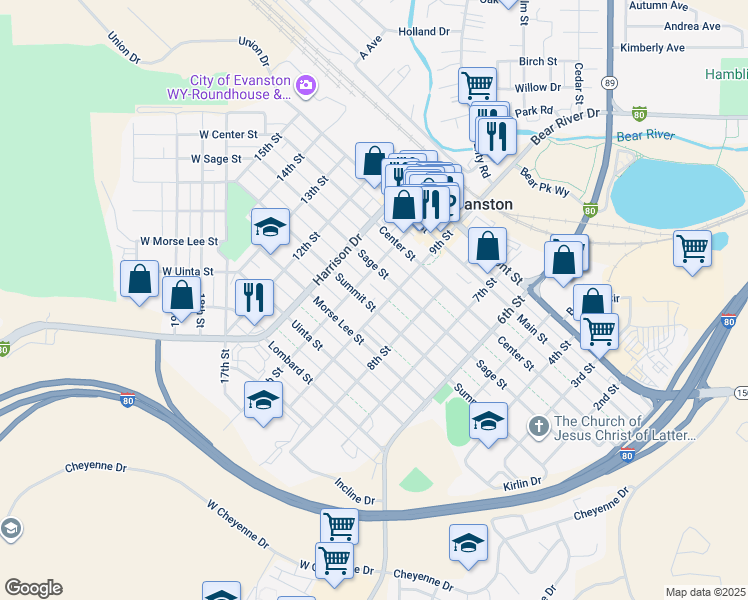 map of restaurants, bars, coffee shops, grocery stores, and more near 537 10th Street in Evanston