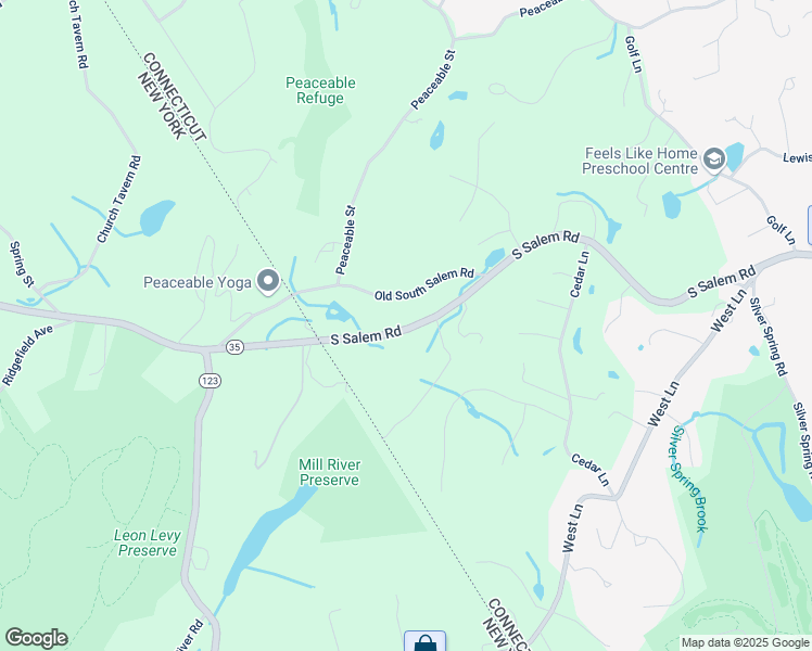 map of restaurants, bars, coffee shops, grocery stores, and more near 201 South Salem Road in Ridgefield