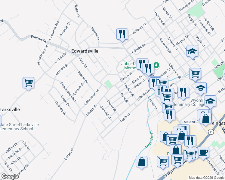 map of restaurants, bars, coffee shops, grocery stores, and more near 149 Short St in Edwardsville