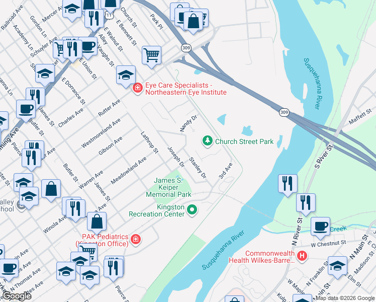 map of restaurants, bars, coffee shops, grocery stores, and more near 326 Joseph Dr in Kingston
