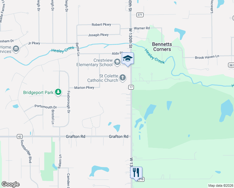 map of restaurants, bars, coffee shops, grocery stores, and more near 436 West 130th Street in Brunswick