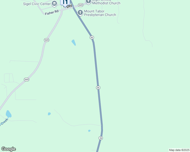 map of restaurants, bars, coffee shops, grocery stores, and more near 6621 Pennsylvania 36 in Sigel