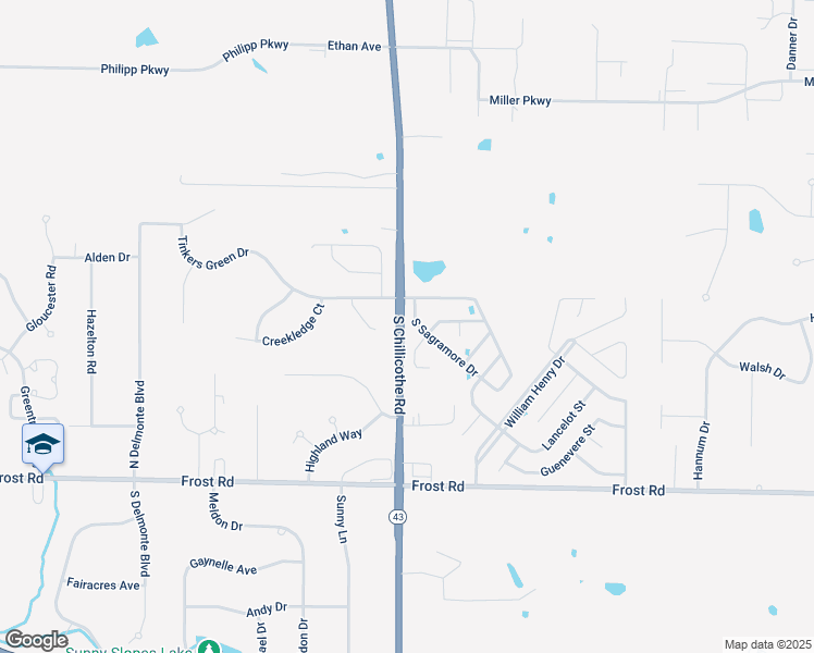 map of restaurants, bars, coffee shops, grocery stores, and more near 1012 South Sagramore Drive in Streetsboro