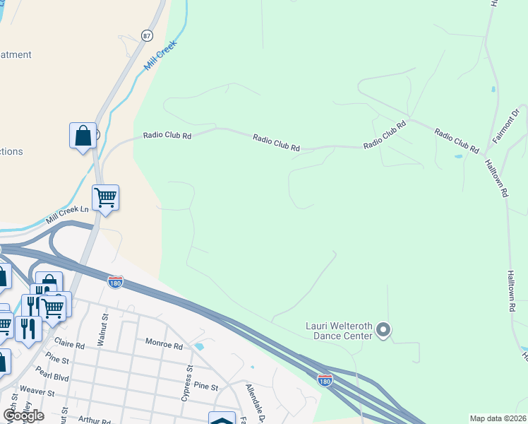 map of restaurants, bars, coffee shops, grocery stores, and more near 515 Spruce Street in Montoursville