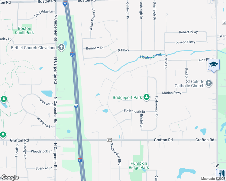 map of restaurants, bars, coffee shops, grocery stores, and more near 363 Autumn Reserve Parkway in Brunswick