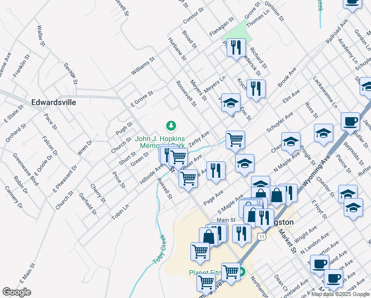 map of restaurants, bars, coffee shops, grocery stores, and more near 67-81 Zerby Ave in Edwardsville