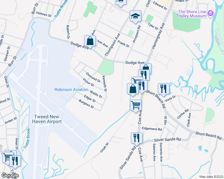 map of restaurants, bars, coffee shops, grocery stores, and more near 280 Proto Drive in East Haven