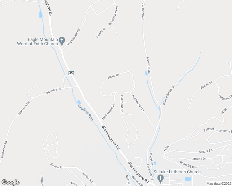 map of restaurants, bars, coffee shops, grocery stores, and more near Alexis Drive in Williamsport