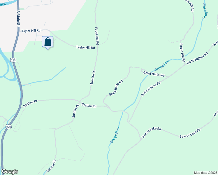 map of restaurants, bars, coffee shops, grocery stores, and more near 745 Bartlow Drive in Hughesville