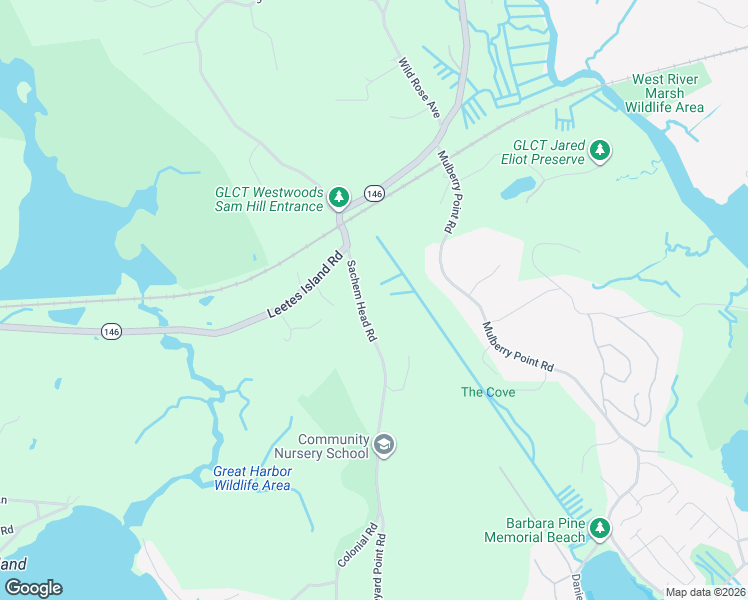 map of restaurants, bars, coffee shops, grocery stores, and more near 76 Sachem Head Road in Guilford