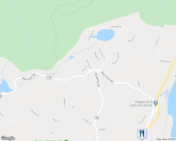 map of restaurants, bars, coffee shops, grocery stores, and more near 86 Mott Farm Road in Tomkins Cove