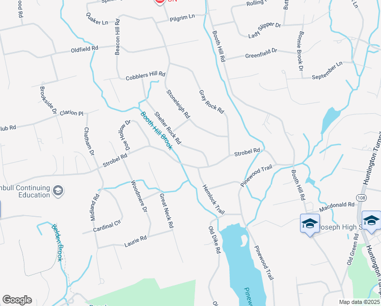 map of restaurants, bars, coffee shops, grocery stores, and more near 195 Strobel Road in Trumbull