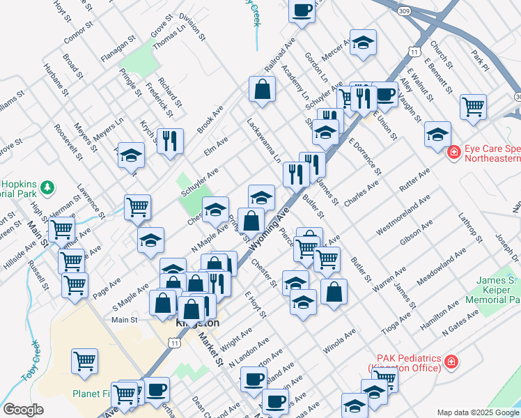 map of restaurants, bars, coffee shops, grocery stores, and more near in 