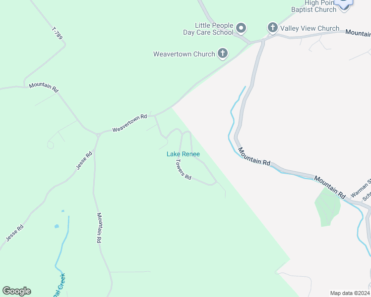 map of restaurants, bars, coffee shops, grocery stores, and more near Hillcrest Road in Luzerne County