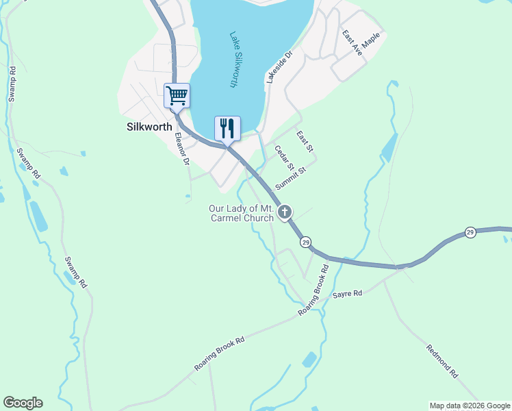map of restaurants, bars, coffee shops, grocery stores, and more near 130 Sayre Road in Hunlock