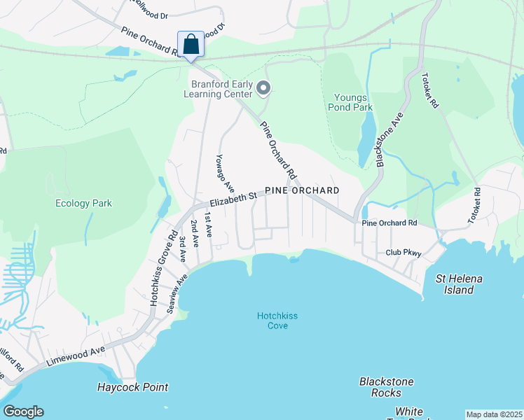 map of restaurants, bars, coffee shops, grocery stores, and more near 10 Grove Avenue in Branford