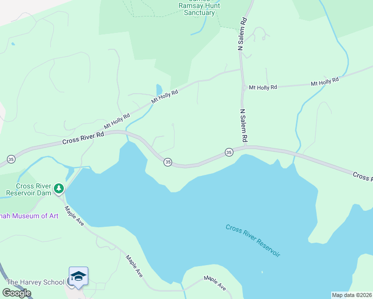 map of restaurants, bars, coffee shops, grocery stores, and more near 380 Cross River Road in Katonah