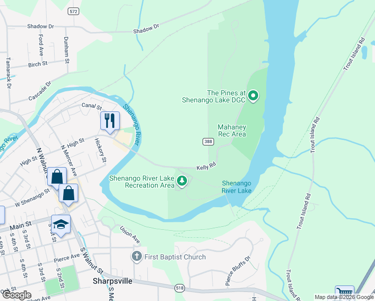 map of restaurants, bars, coffee shops, grocery stores, and more near in Sharpsville