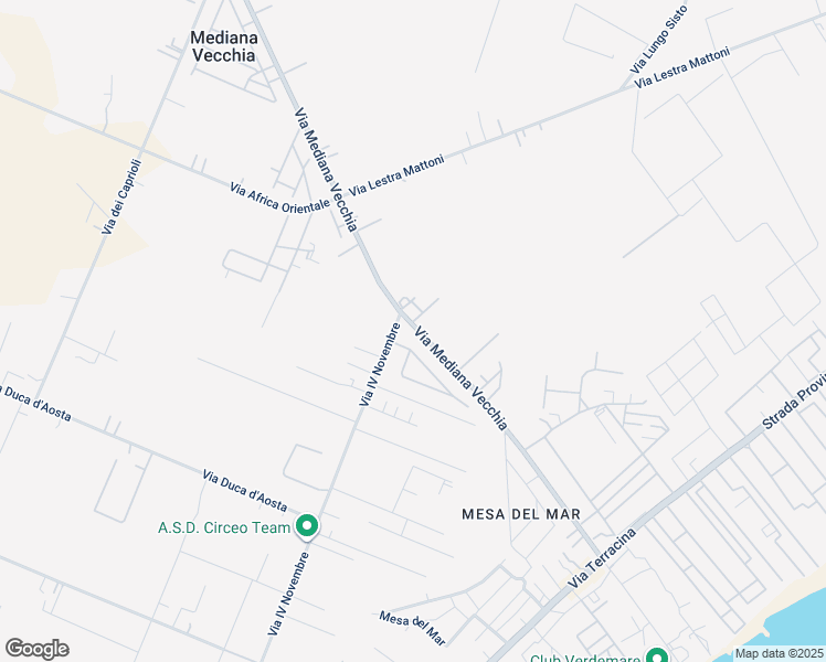 map of restaurants, bars, coffee shops, grocery stores, and more near 35 Via Mediana Vecchia in San Felice Circeo