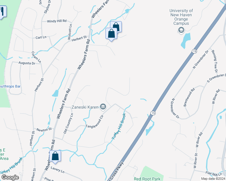 map of restaurants, bars, coffee shops, grocery stores, and more near 98 Yellow Brick Road in Milford
