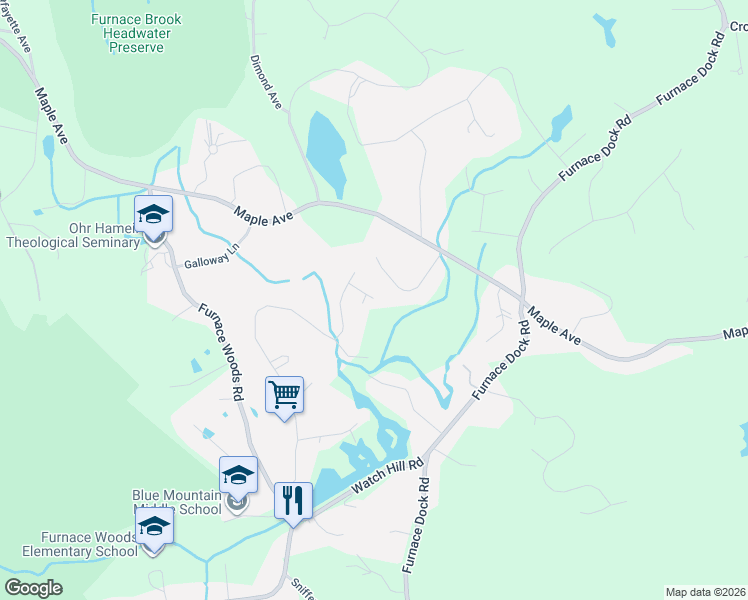 map of restaurants, bars, coffee shops, grocery stores, and more near 31 Maple Moor Lane in Cortlandt