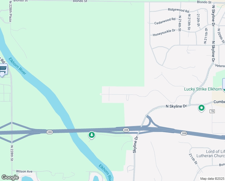 map of restaurants, bars, coffee shops, grocery stores, and more near 21810 Chancellor Road in Omaha