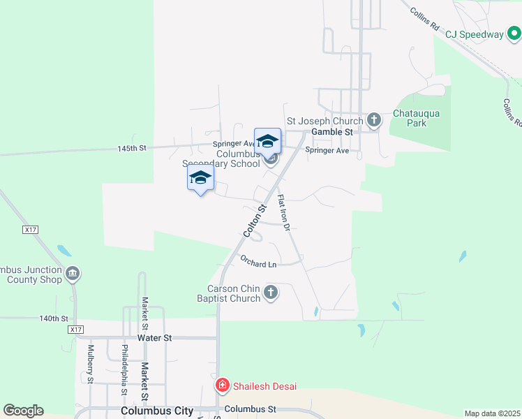 map of restaurants, bars, coffee shops, grocery stores, and more near 1246 Colton St in Columbus Junction