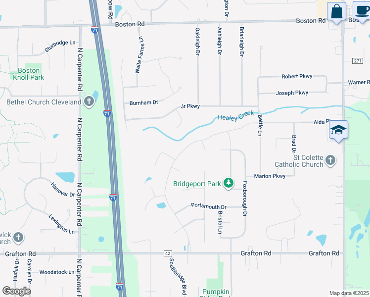 map of restaurants, bars, coffee shops, grocery stores, and more near 363 Autumn Reserve Parkway in Brunswick