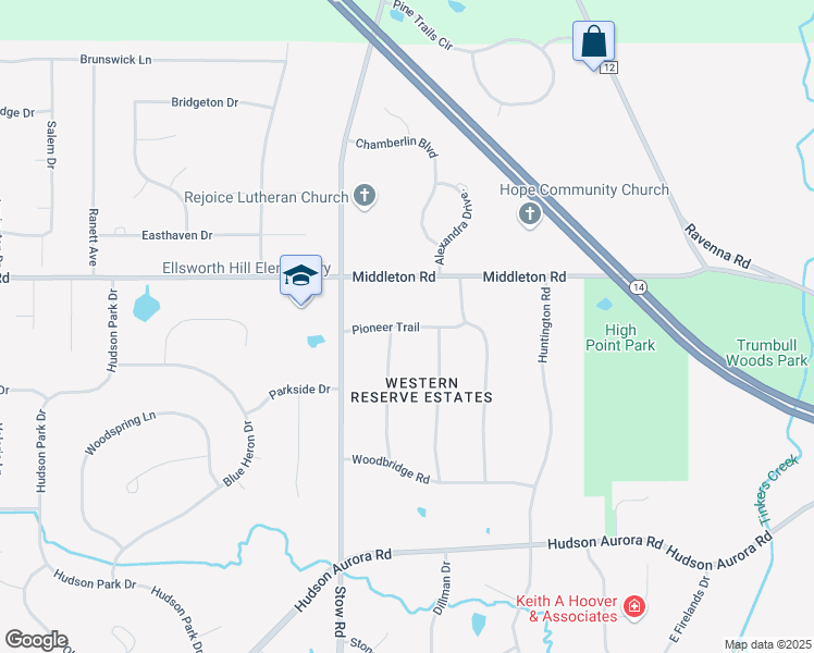 map of restaurants, bars, coffee shops, grocery stores, and more near 2884 Pioneer Trail in Hudson