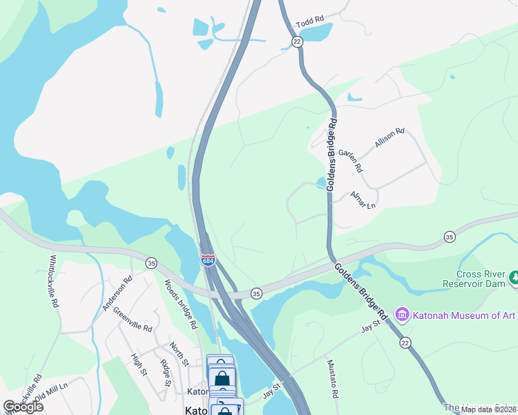 map of restaurants, bars, coffee shops, grocery stores, and more near 41 Old Deer Park Road in Katonah