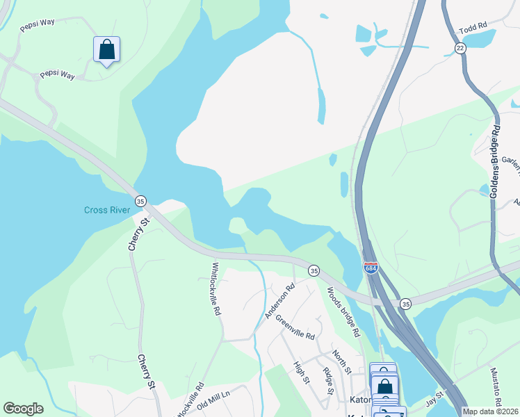map of restaurants, bars, coffee shops, grocery stores, and more near 33 Cherry Street in Katonah