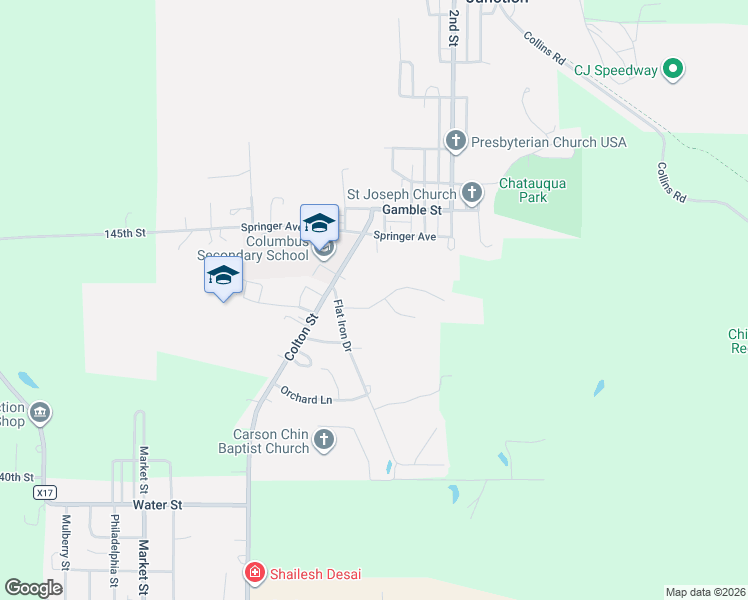 map of restaurants, bars, coffee shops, grocery stores, and more near 1142 Oakview Drive in Columbus Junction