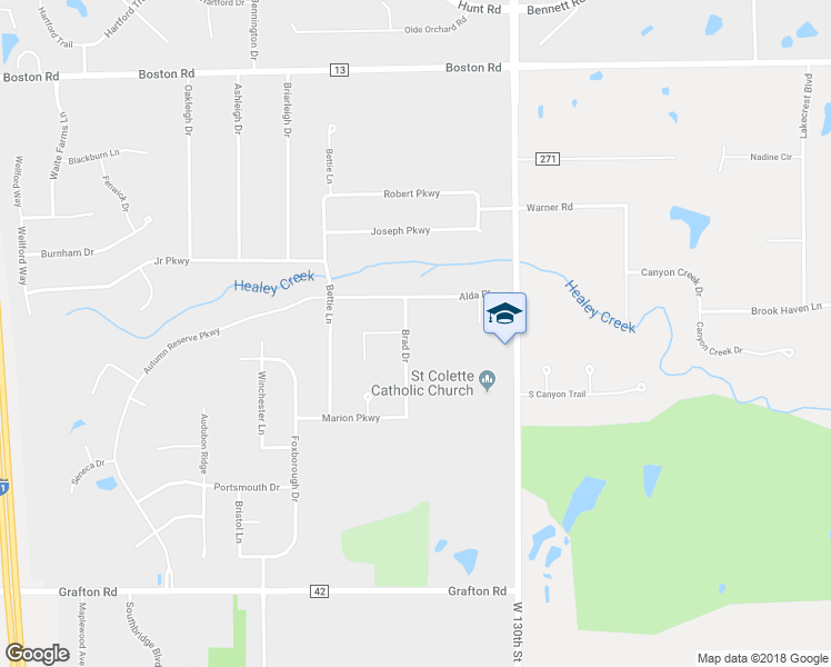 map of restaurants, bars, coffee shops, grocery stores, and more near 283 Brad Drive in Brunswick