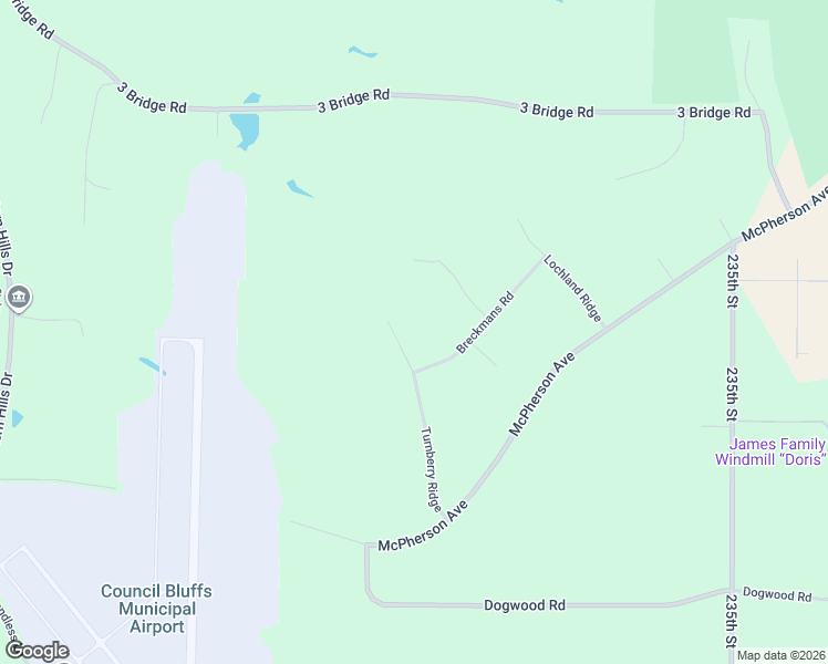 map of restaurants, bars, coffee shops, grocery stores, and more near 17597 Turnberry Ridge in Council Bluffs