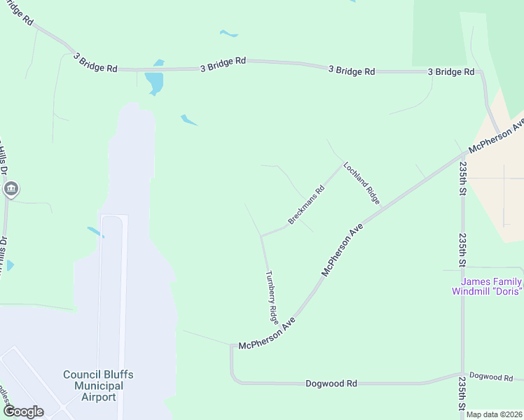 map of restaurants, bars, coffee shops, grocery stores, and more near 17597 Turnberry Ridge in Council Bluffs