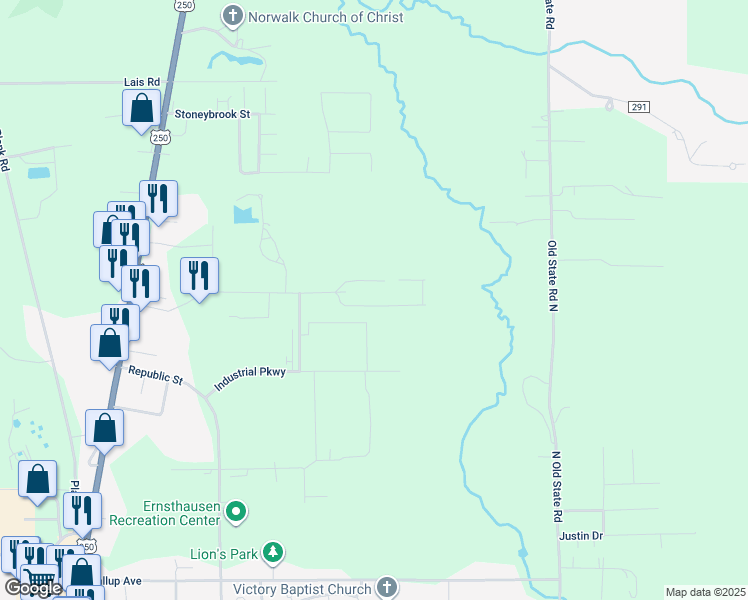 map of restaurants, bars, coffee shops, grocery stores, and more near 230 Stower Lane in Norwalk