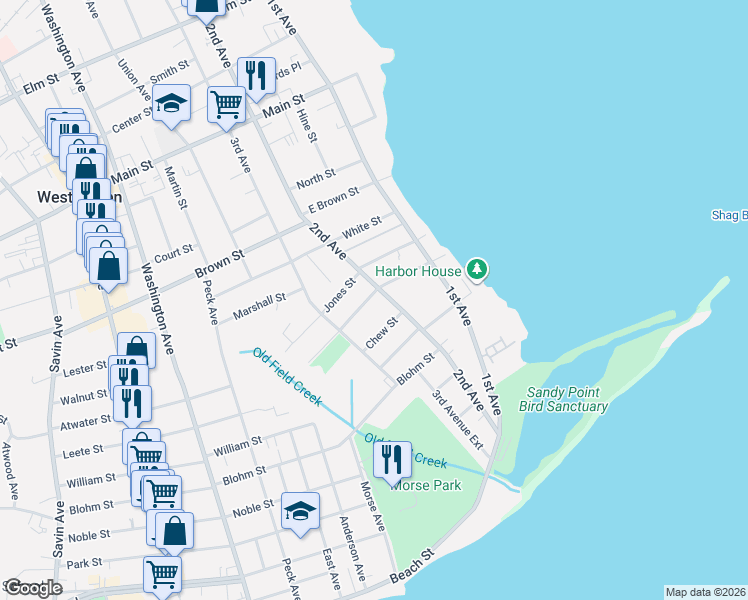 map of restaurants, bars, coffee shops, grocery stores, and more near 72 May Street in West Haven