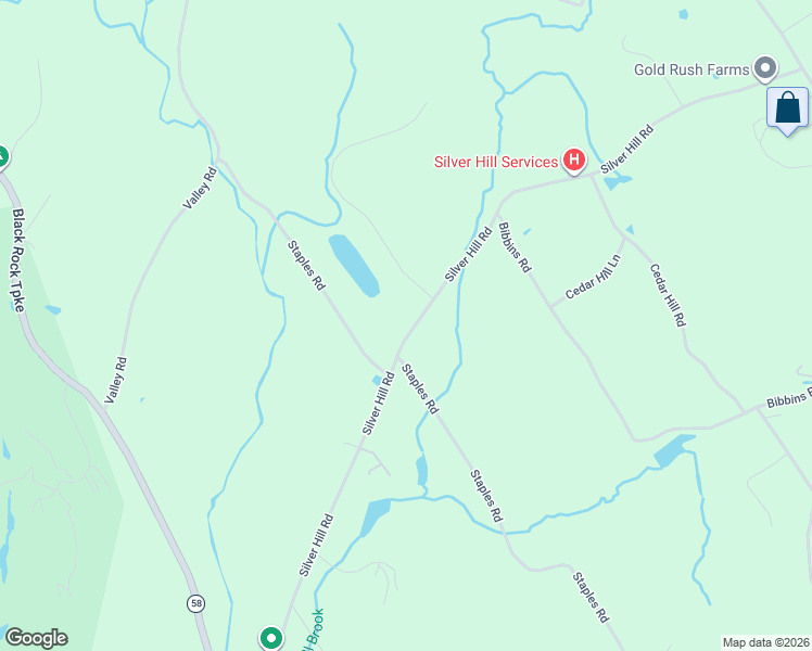 map of restaurants, bars, coffee shops, grocery stores, and more near 210 Silver Hill Road in Easton