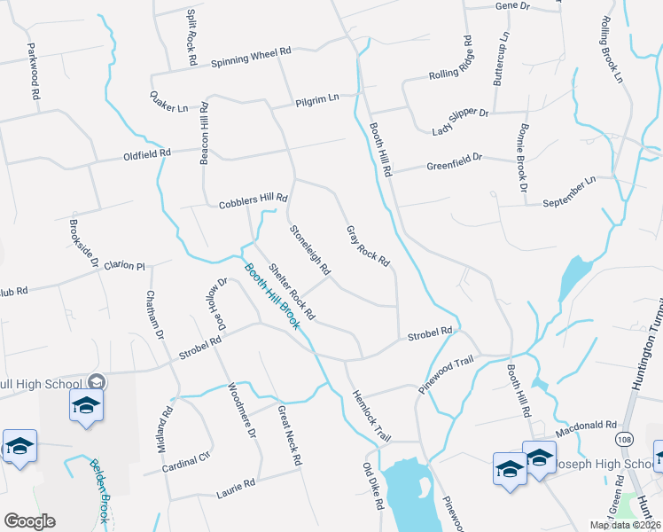 map of restaurants, bars, coffee shops, grocery stores, and more near 46 Stoneleigh Road in Trumbull