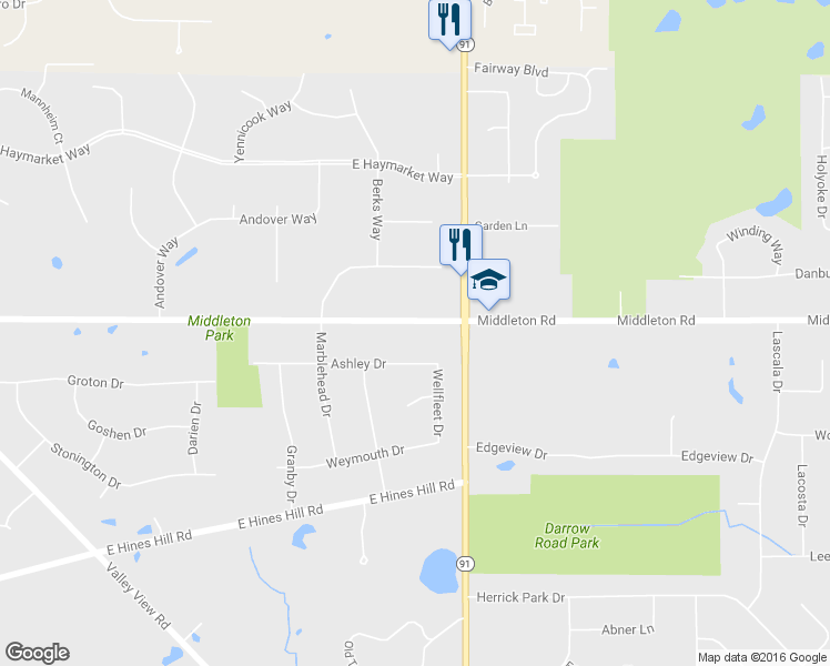 map of restaurants, bars, coffee shops, grocery stores, and more near 1928 Middleton Rd in Hudson