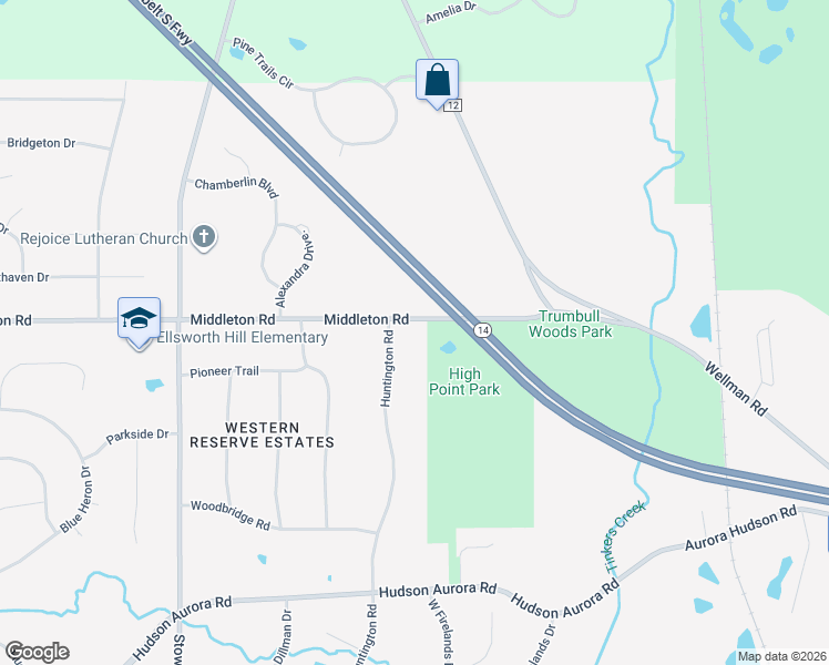 map of restaurants, bars, coffee shops, grocery stores, and more near 3056 Middleton Road in Hudson
