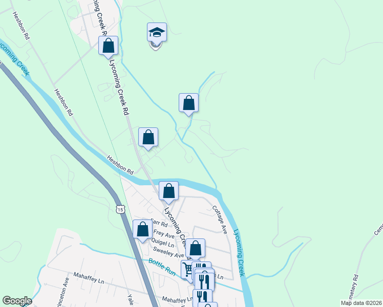 map of restaurants, bars, coffee shops, grocery stores, and more near 1827 Liberty Drive in Williamsport