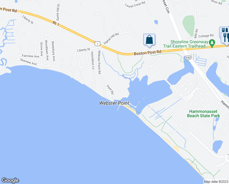map of restaurants, bars, coffee shops, grocery stores, and more near 45 Pent Road in Madison