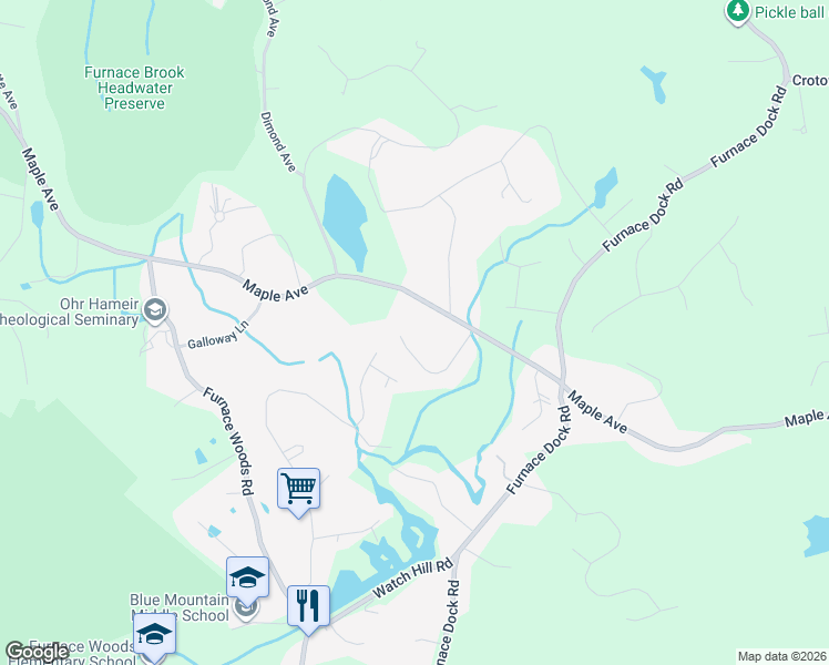 map of restaurants, bars, coffee shops, grocery stores, and more near 42 Maple Moor Lane in Cortlandt