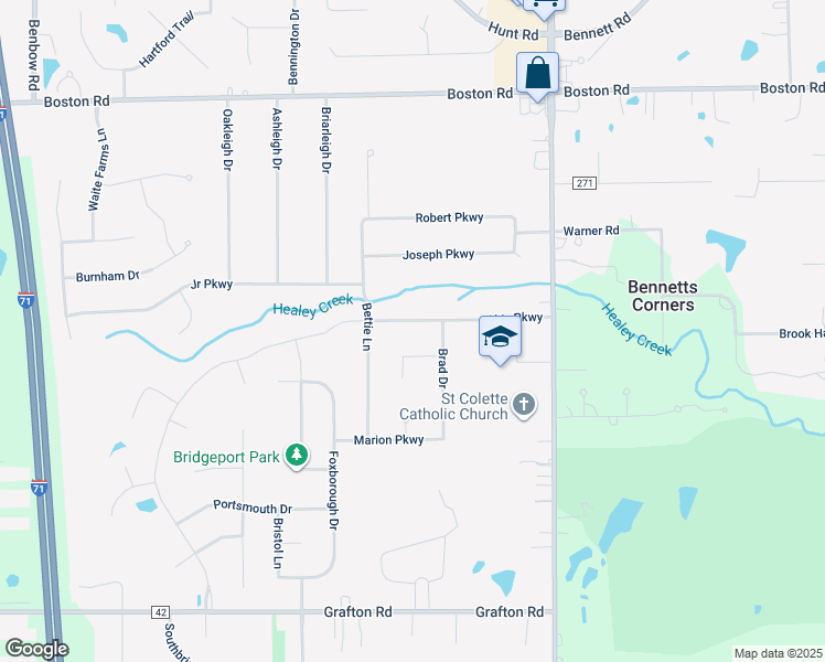 map of restaurants, bars, coffee shops, grocery stores, and more near 2908 Alda Parkway in Brunswick