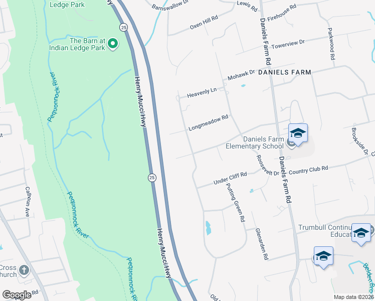 map of restaurants, bars, coffee shops, grocery stores, and more near 80 Scenic Hill Road in Trumbull